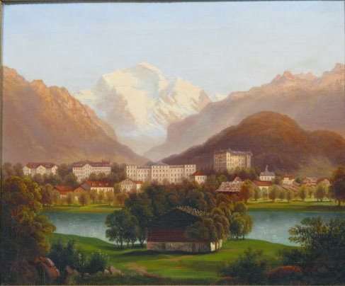 Lot #163: RUDOLF MULLER - Dorf in den Alpen - Oil on canvas