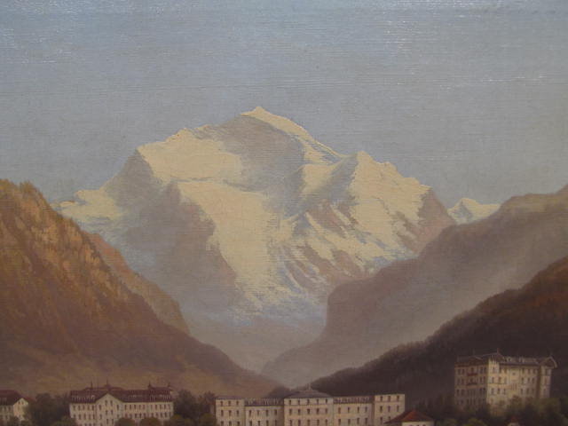 Lot #163: RUDOLF MULLER - Dorf in den Alpen - Oil on canvas