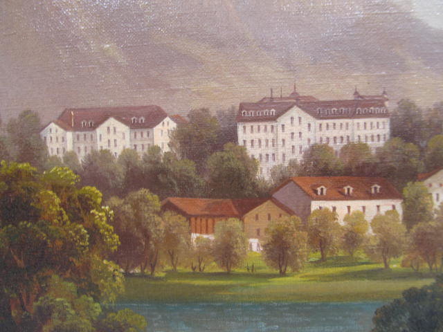 Lot #156: RUDOLF MULLER - Dorf in den Alpen - Oil on canvas