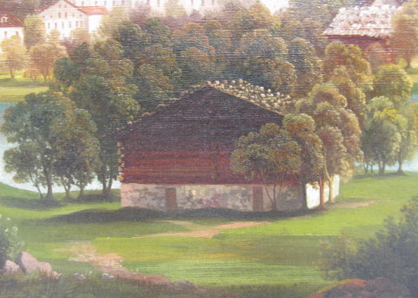 Lot #156: RUDOLF MULLER - Dorf in den Alpen - Oil on canvas