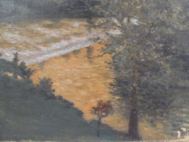 Lot #710: GEORGES PLASSE - Village au bord du fleuve - Oil on canvas