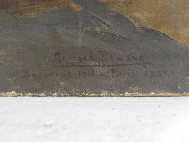 Lot #2041: GEORGES PLASSE - Eglise au Baccarat - Oil on canvas