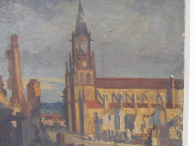 Lot #2041: GEORGES PLASSE - Eglise au Baccarat - Oil on canvas