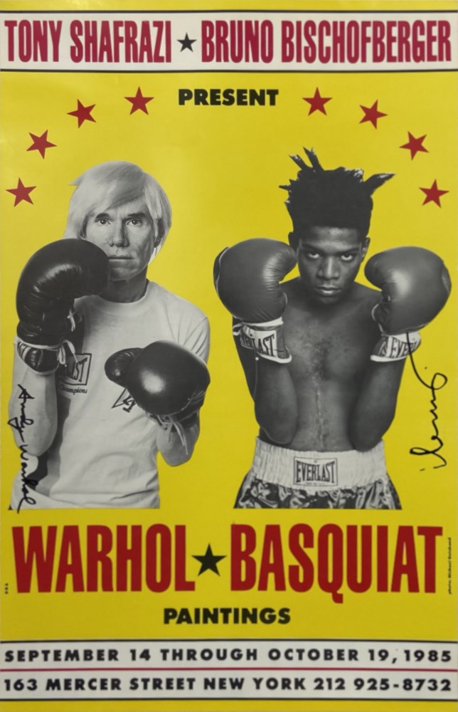 Lot #1487: JEAN-MICHEL BASQUIAT & ANDY WARHOL - Warhol * Basquiat Paintings - Original color offset lithograph