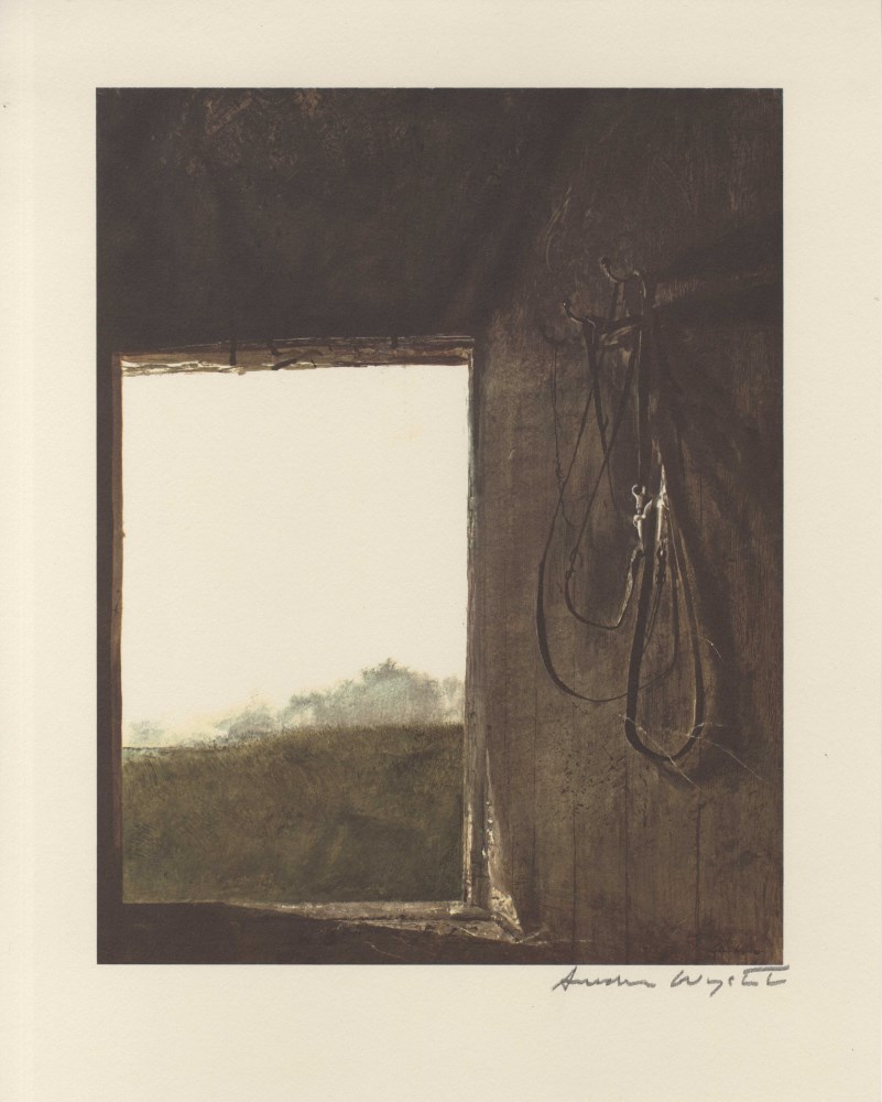 Lot #1824: ANDREW WYETH - Burning Off - Color offset lithograph