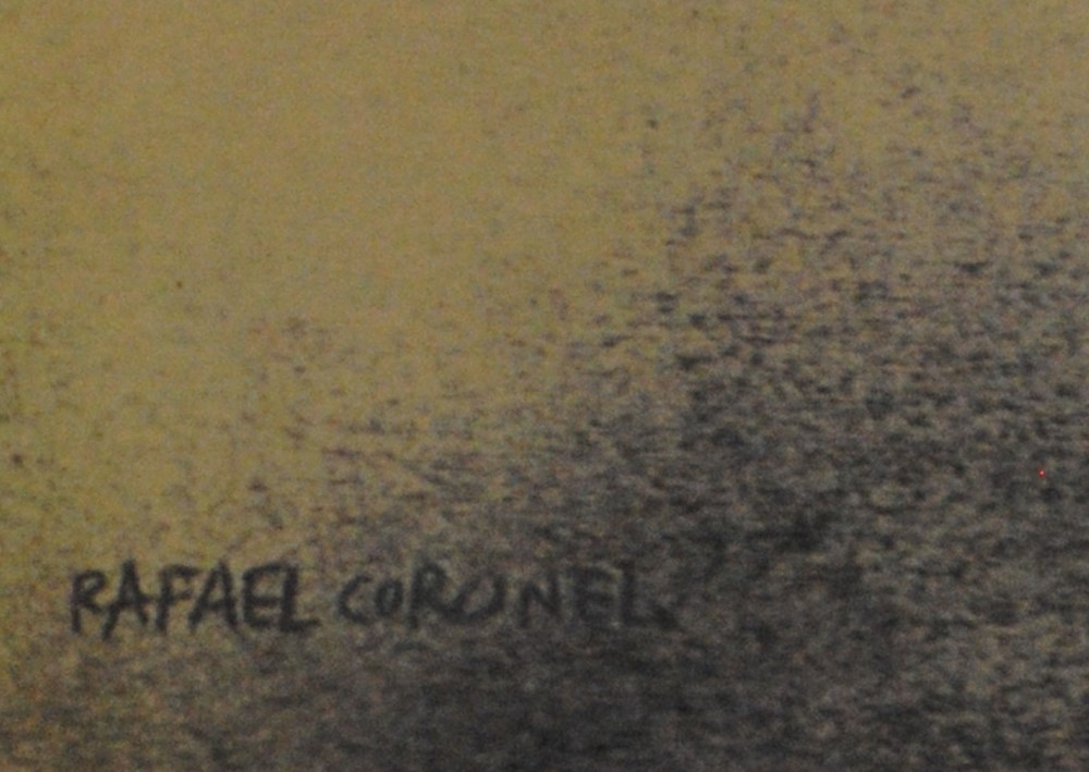 Lot #2072: RAFAEL CORONEL - Estudio para el Retrato de Delacroix - Color offset lithograph