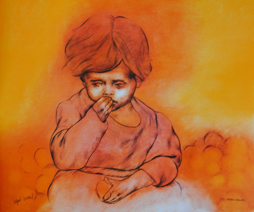 Lot #1189: RAFAEL CORONEL - Niña de las Naranjas - Color offset lithograph