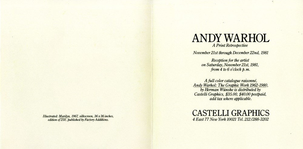 Lot #1138: ANDY WARHOL - Marilyn - Original color offset lithograph
