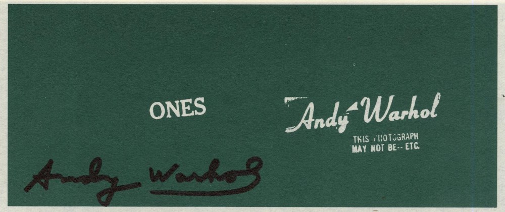 Lot #1231: ANDY WARHOL - Ones (Art Cash) - Color lithograph