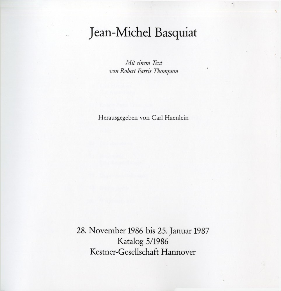 Lot #1433: JEAN-MICHEL BASQUIAT - To Repel Ghosts - Color offset lithograph (front cover)