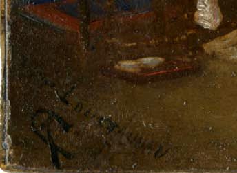 Lot #678: LOUIS AUGUSTE GEORGES LOUSTAUNAU - Un mariage de raison - Oil on panel