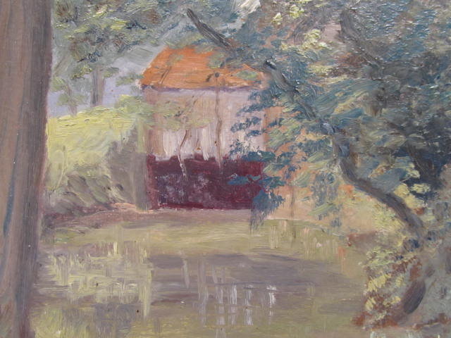 Lot #129: LORENZO P. LATIMER - Country Home - Oil on board