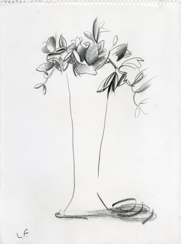Lot #840: LUCIAN FREUD - Bouquet - Pencil drawing on paper