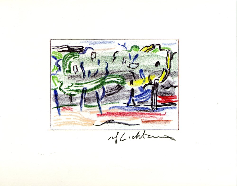 Lot #2038: ROY LICHTENSTEIN - Road before the Forest - Color offset lithograph