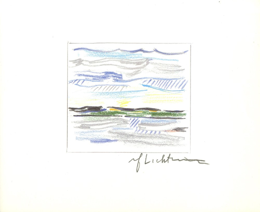 Lot #2097: ROY LICHTENSTEIN - Sky, Land, and Water - Color offset lithograph