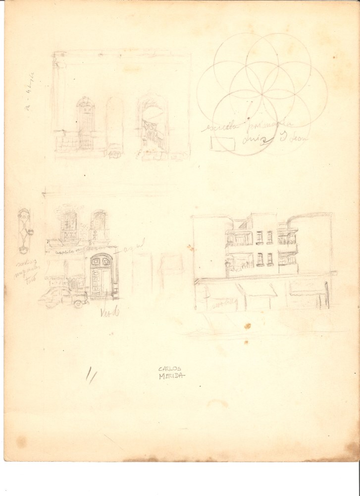 Lot #68: CARLOS MERIDA - Boceto #11 - Pencil drawing on paper