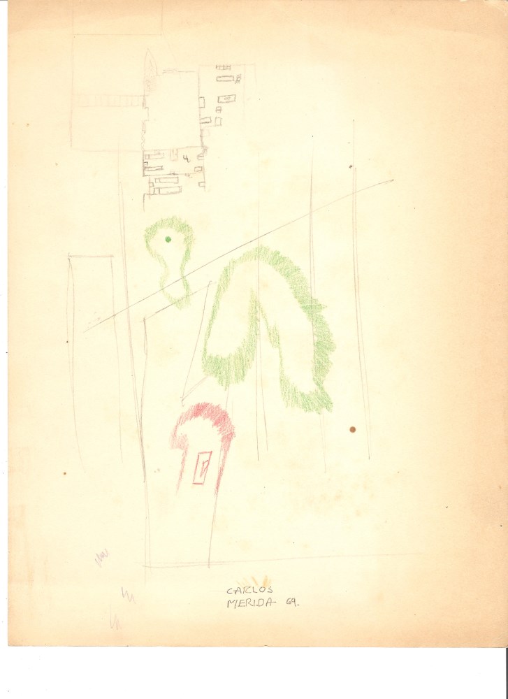 Lot #69: CARLOS MERIDA - Boceto #12 - Pencil drawing on paper