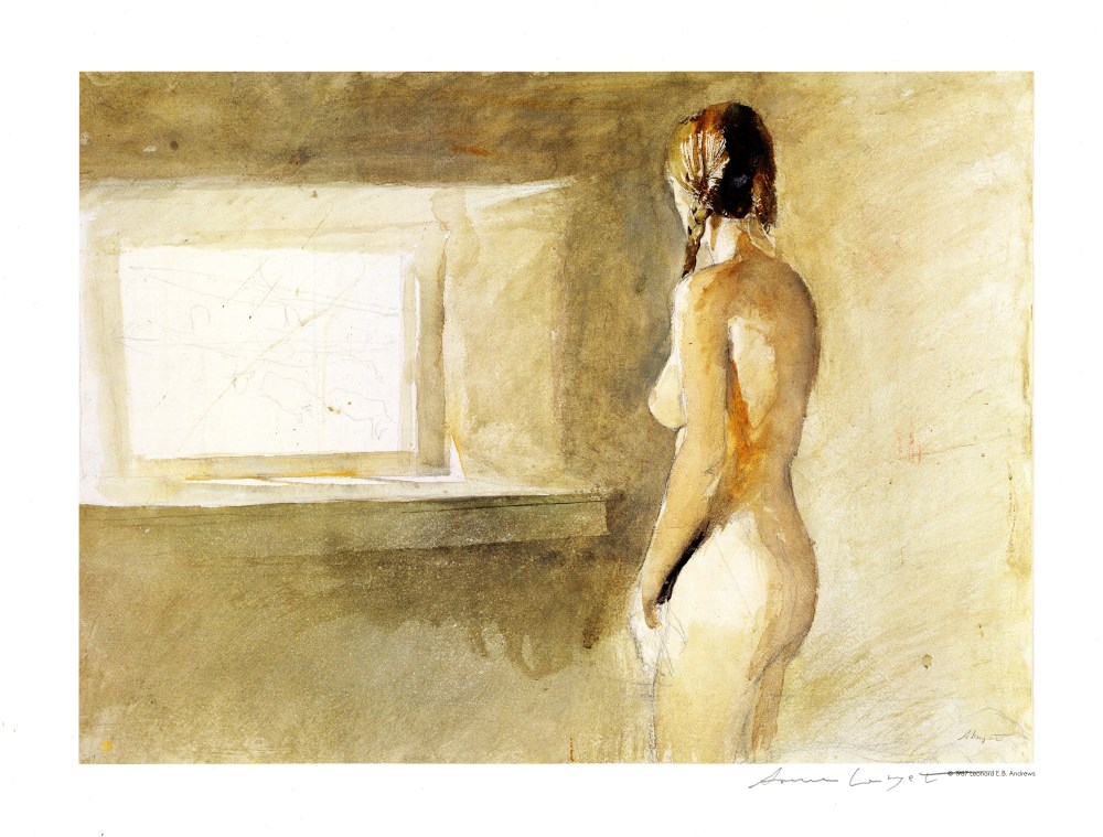 Lot #1023: ANDREW WYETH - Helga, Nude - Color offset lithograph