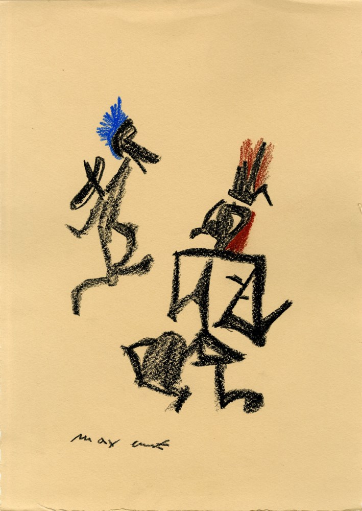Lot #1458: MAX ERNST - Untitled - Oil pastel or crayon drawing on paper