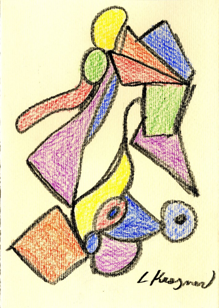 Lot #1365: LEE KRASNER - Composition - Conte crayon on paper