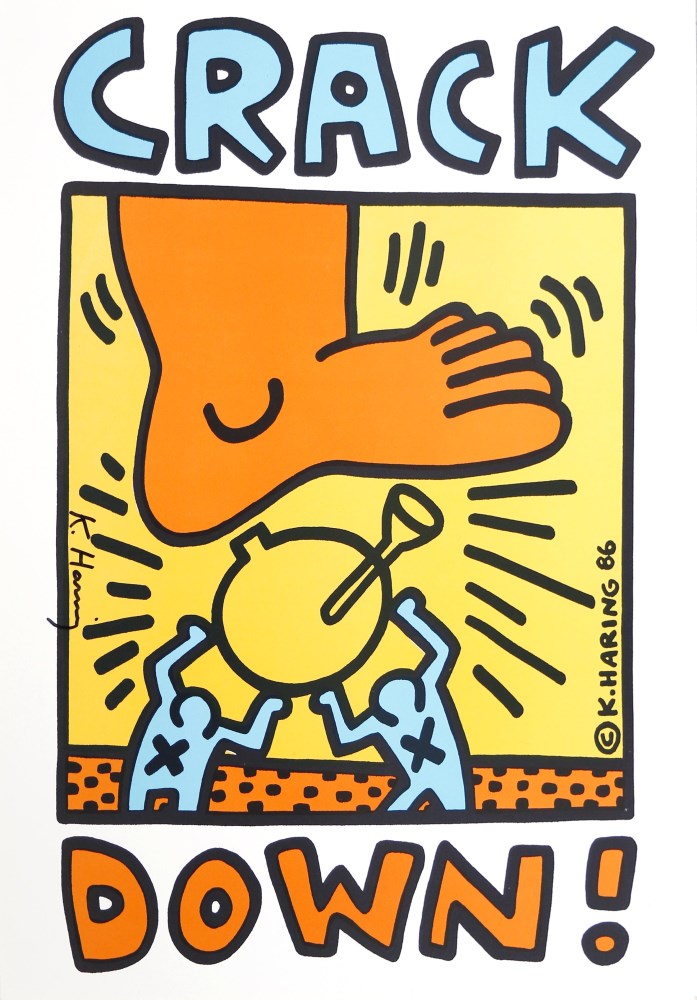 Lot #1955: KEITH HARING - Crack Down! - Original color silkscreen