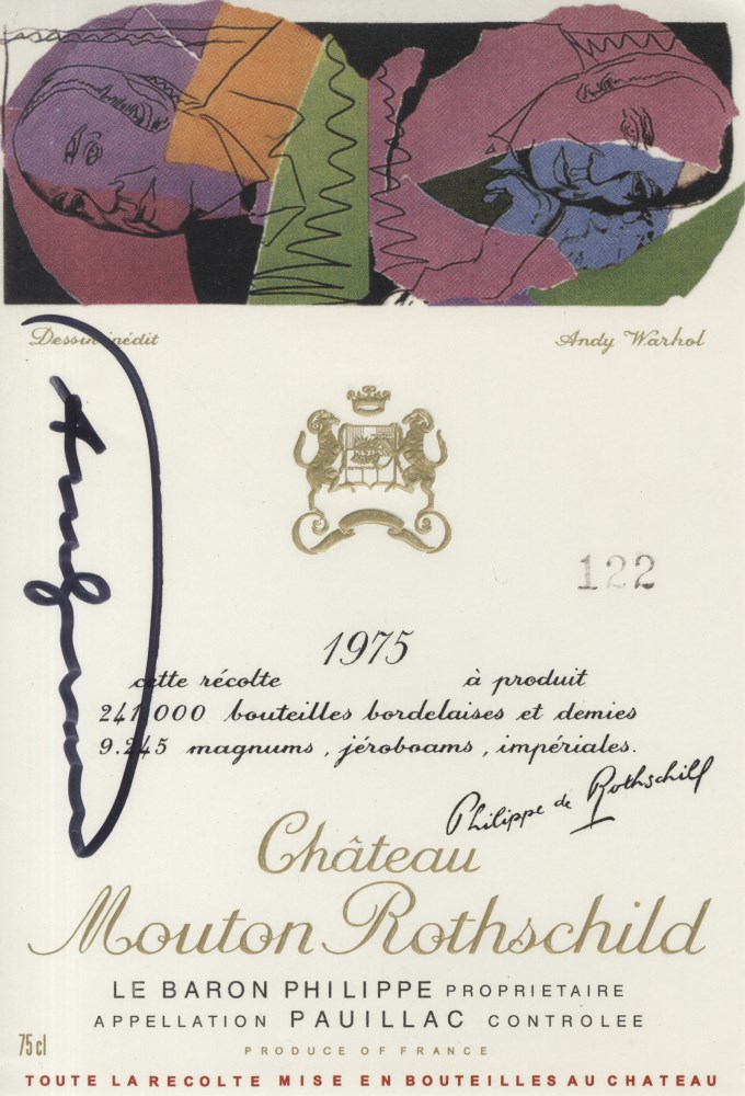 Lot #1559: ANDY WARHOL - Baron Philippe Rothschild - Color offset lithograph with gold and blind embossing