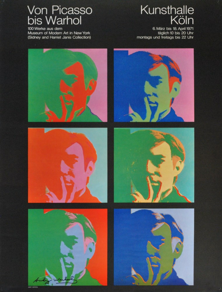 Lot #552: ANDY WARHOL - Self-Portrait 6 X - Original color offset lithograph