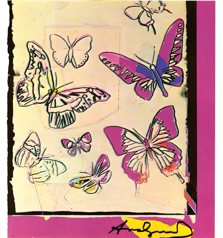 Lot #2537: ANDY WARHOL - Butterflies - Color offset lithograph
