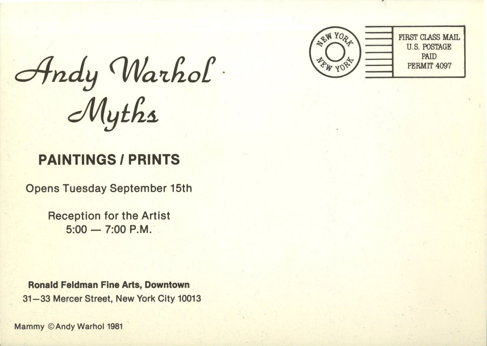 Lot #318: ANDY WARHOL - Mammy - Color offset lithograph