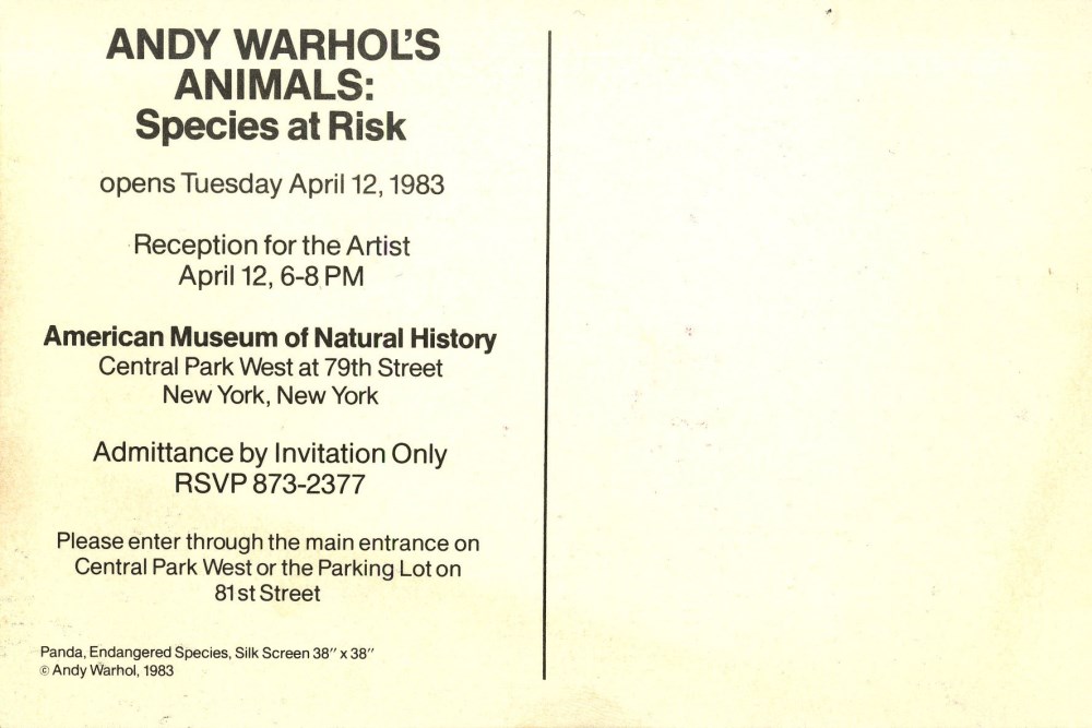 Lot #231: ANDY WARHOL - Giant Panda - Color offset lithograph