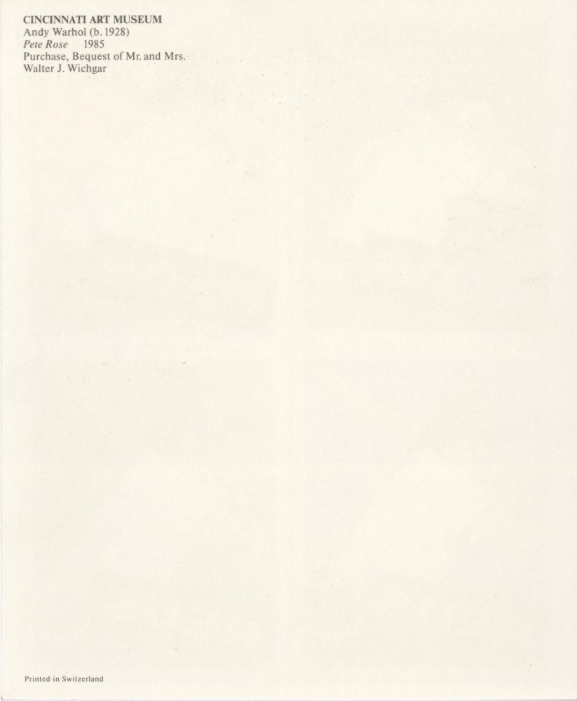 Lot #461: ANDY WARHOL - Pete Rose - Color offset lithograph