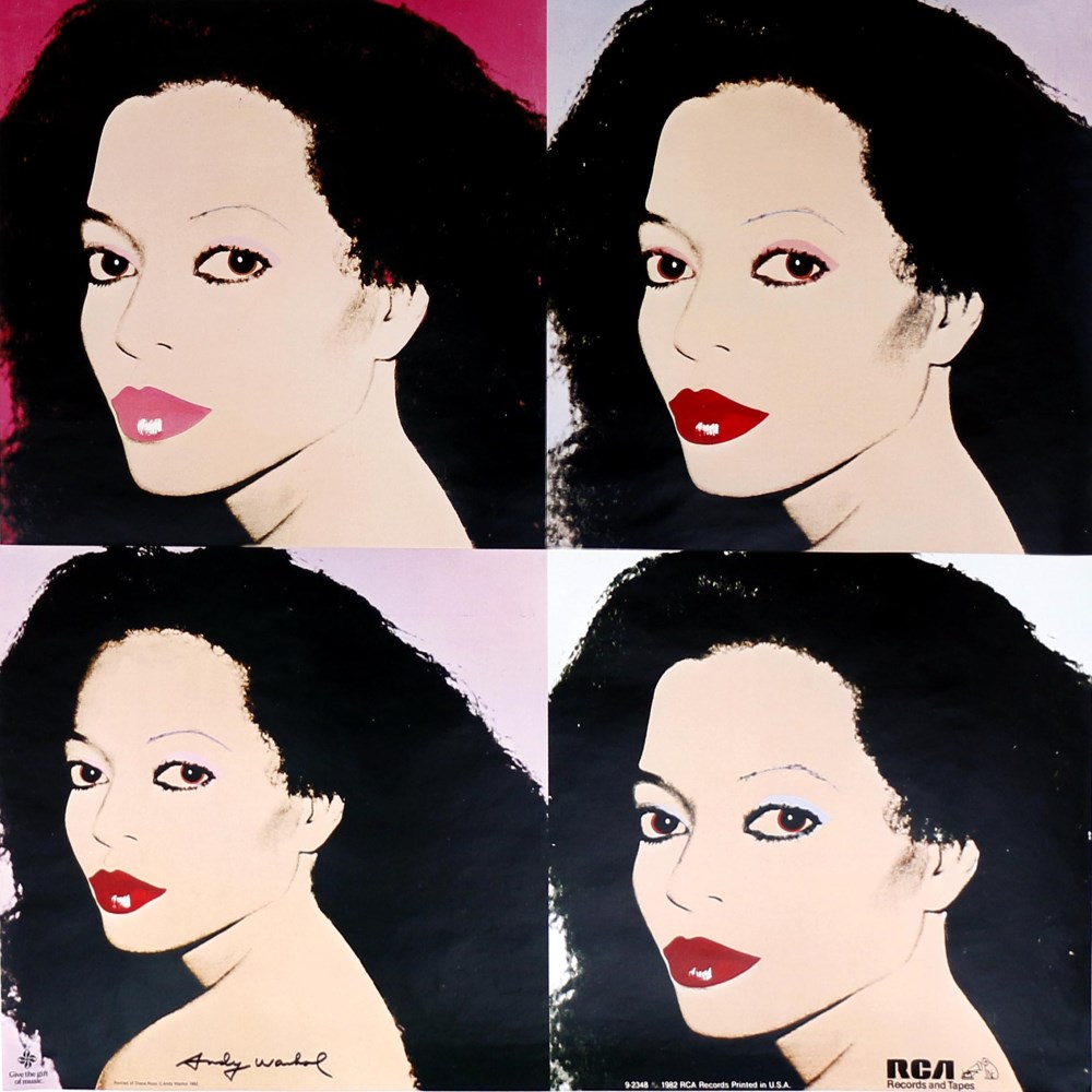 Lot #925: ANDY WARHOL - Diana Ross x 4 - Original color offset lithograph