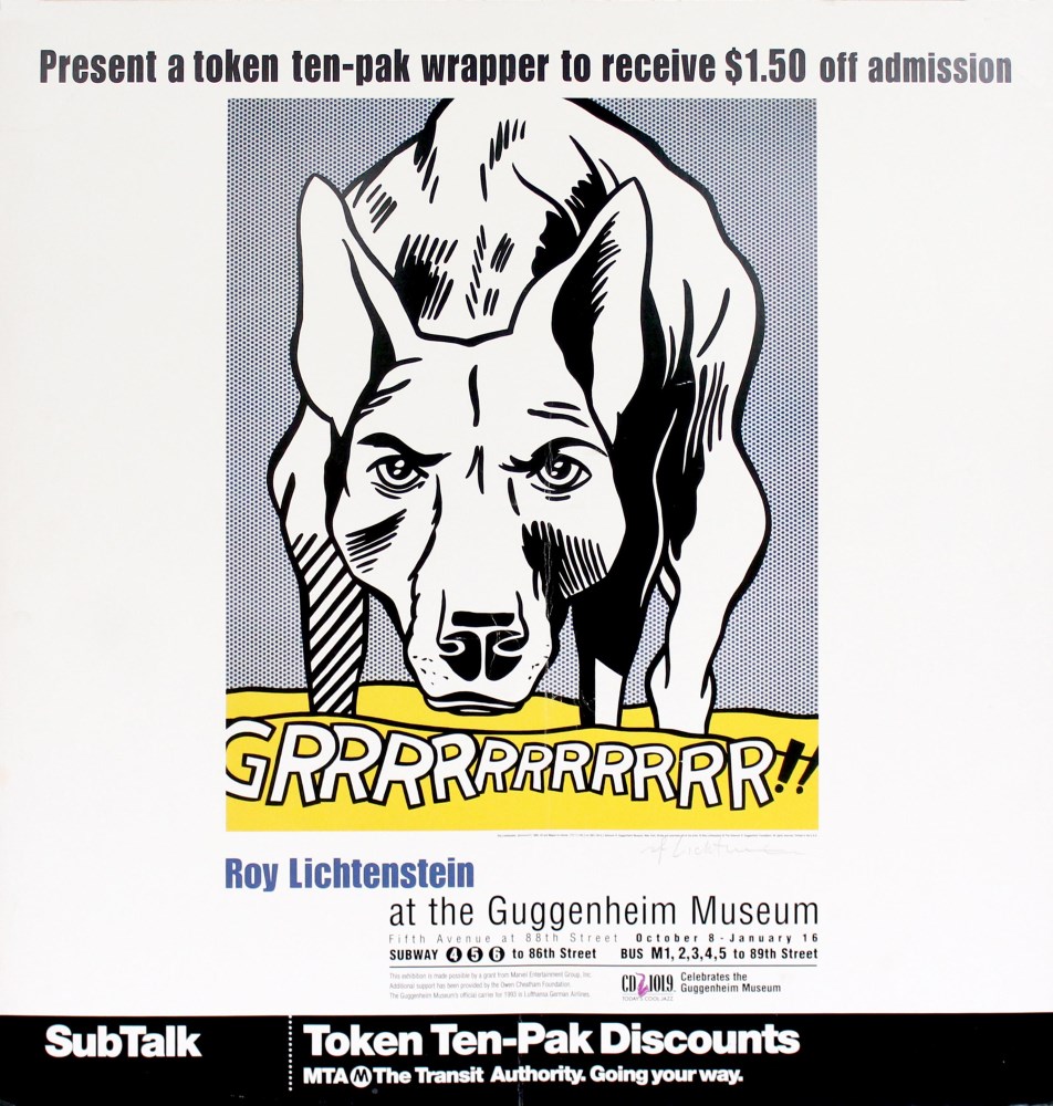 Lot #1024: ROY LICHTENSTEIN - GRRRRRRRRRRR!! - Color offset lithograph