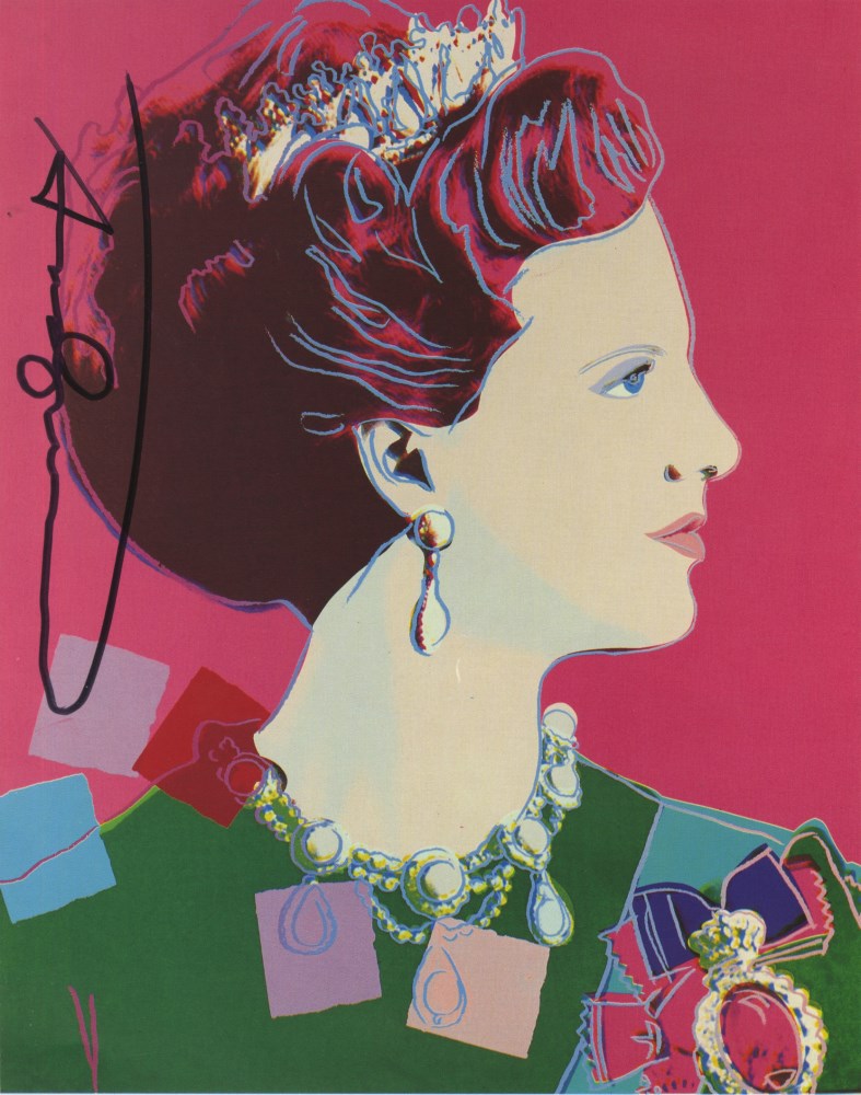 Lot #2017: ANDY WARHOL - Queen Margrethe (#4) - Color offset lithograph