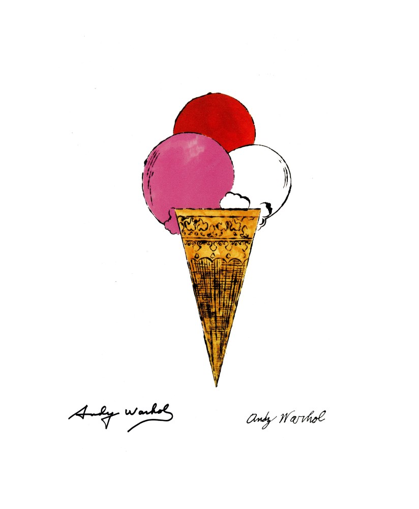 Lot #2361: ANDY WARHOL [d'après] - Ice Cream Cone - Triple - Color lithograph
