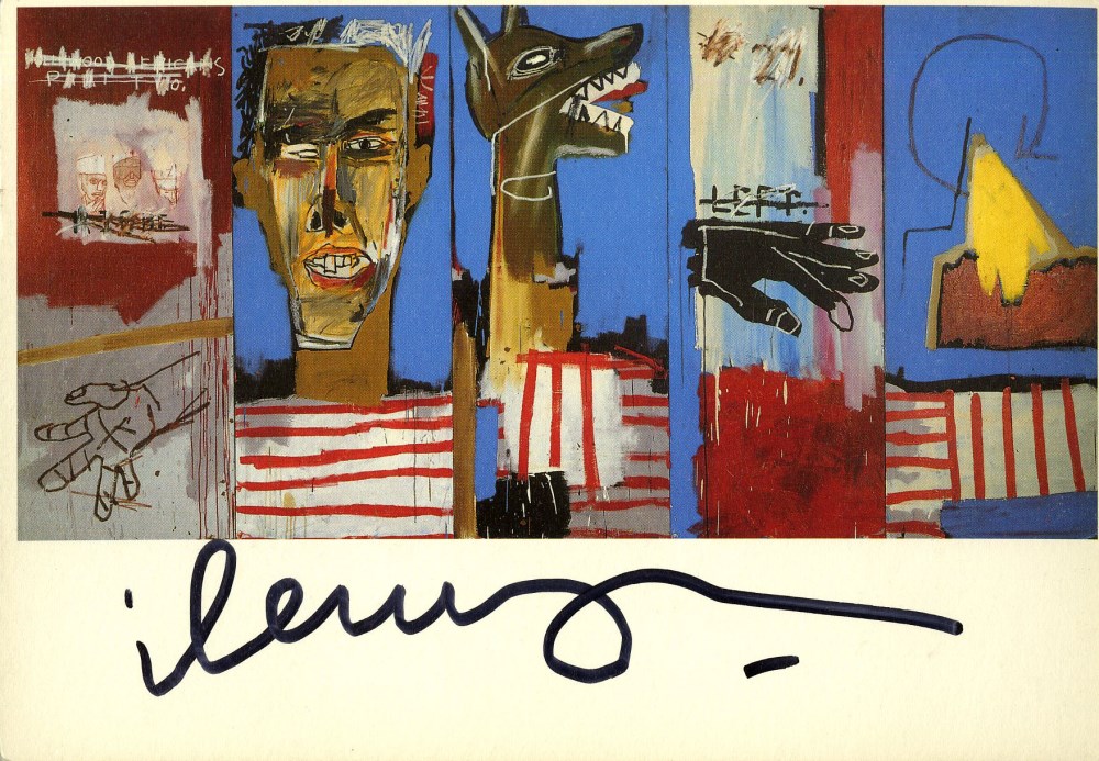 Lot #161: JEAN-MICHEL BASQUIAT - Dog Bite - Color offset lithograph