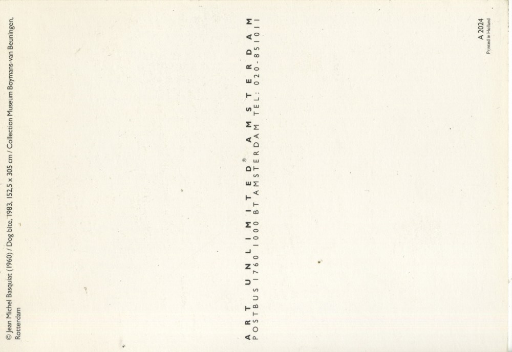 Lot #926: JEAN-MICHEL BASQUIAT - Dog Bite - Color offset lithograph
