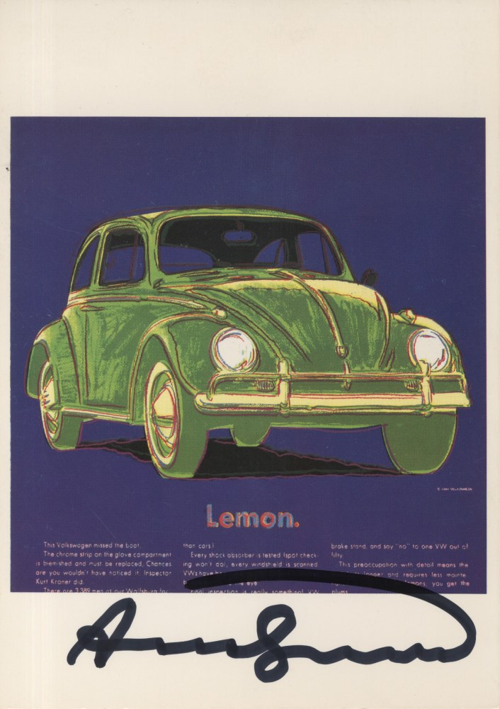 Lot #1485: ANDY WARHOL - Volkswagen - Color offset lithograph