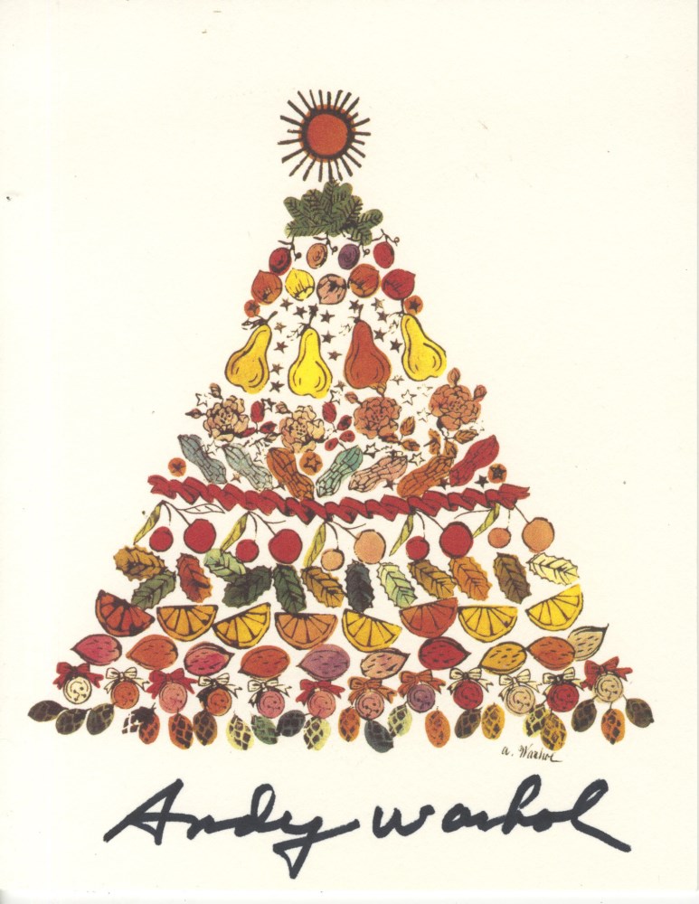 Lot #878: ANDY WARHOL - Christmas card: Tree of Treats - Original vintage color offset lithograph