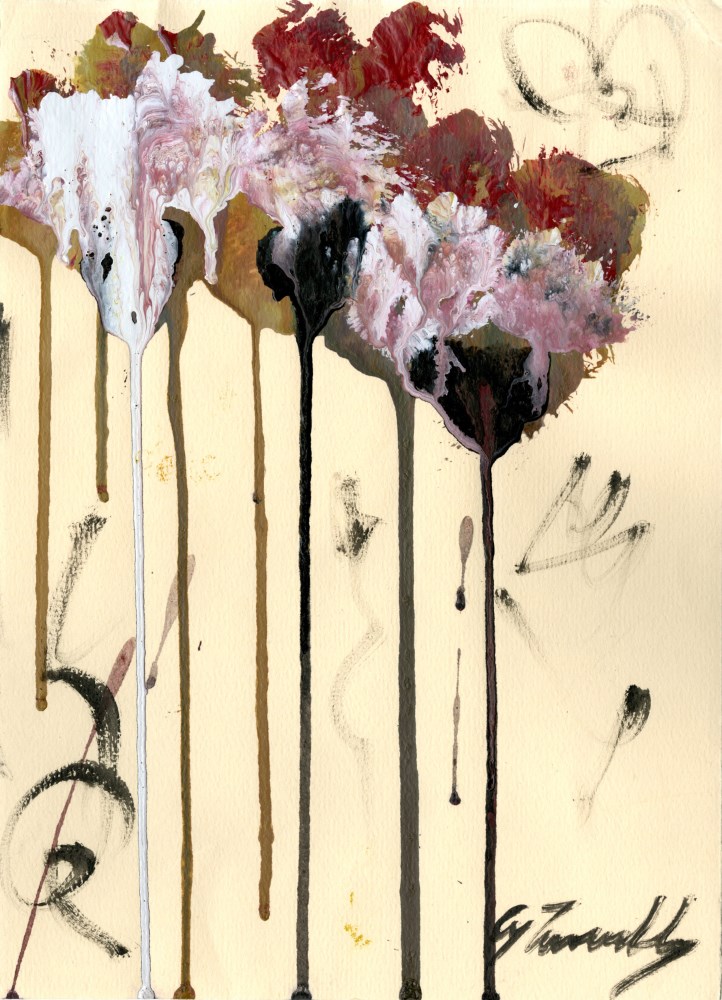 Lot #1469: CY TWOMBLY - Untitled Study (#2) - Oil and acrylic on paper