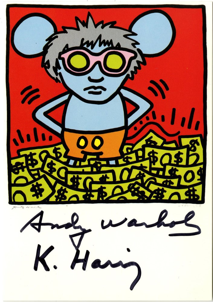 Lot #782: KEITH HARING & ANDY WARHOL - Andy Mouse III, Homage to Warhol - Color offset lithograph