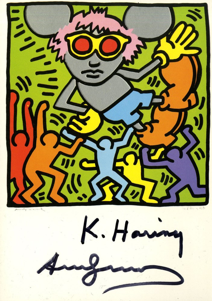 Lot #21: KEITH HARING & ANDY WARHOL - Andy Mouse IV, Homage to Warhol - Color offset lithograph