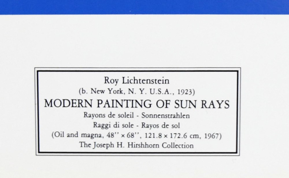 Lot #1154: ROY LICHTENSTEIN - Modern Painting with Sun Rays - Color silkscreen