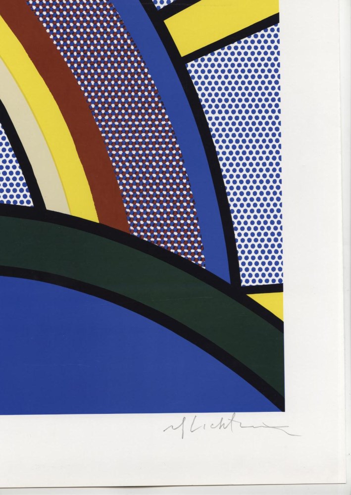 Lot #1154: ROY LICHTENSTEIN - Modern Painting with Sun Rays - Color silkscreen