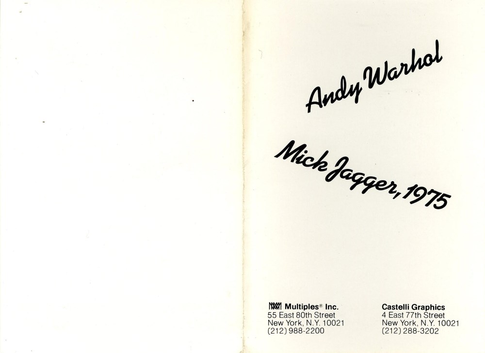 Lot #1166: ANDY WARHOL - Mick Jagger Suite (first edition) - Color offset lithographs