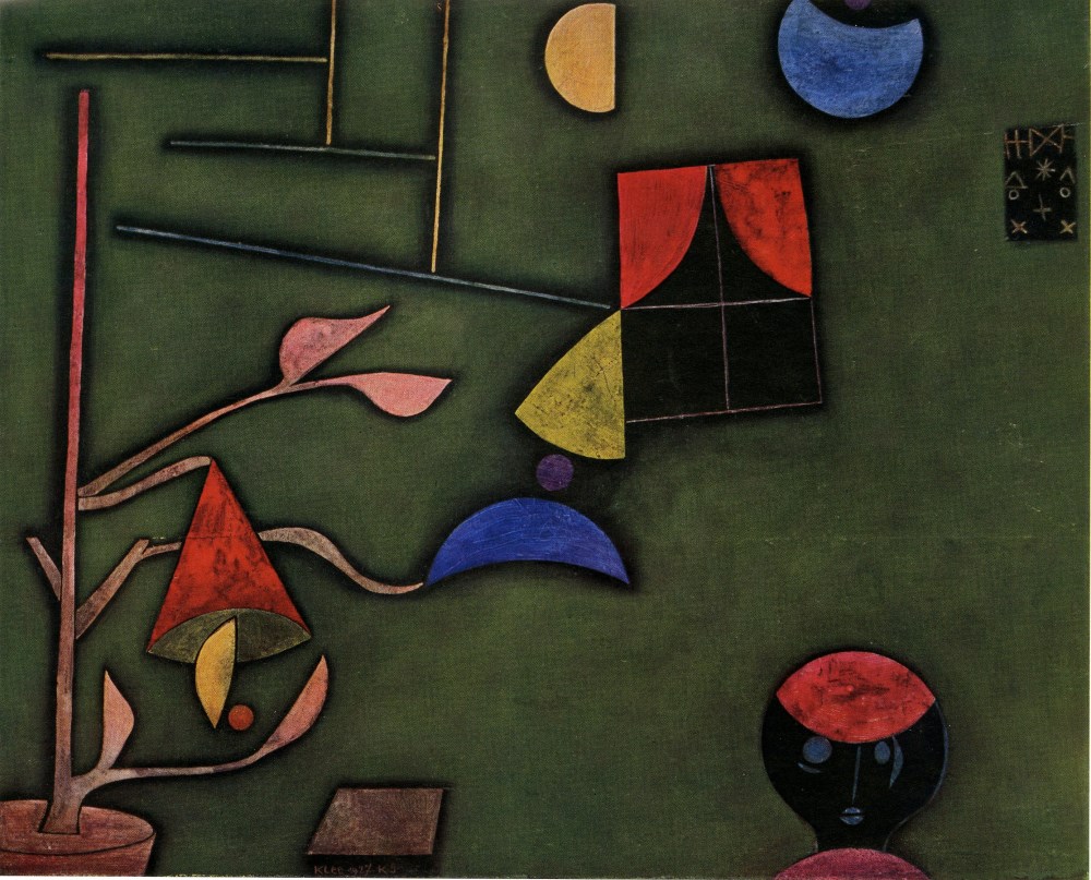 Lot #2446: PAUL KLEE - Plant and Window, Still Life ["Pflanze und Fenster - Stilleben"] - Color offset lithograph