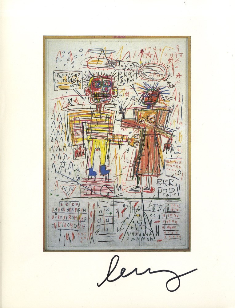 Lot #2467: JEAN-MICHEL BASQUIAT - Self-portrait with Suzanne - Color offset lithograph