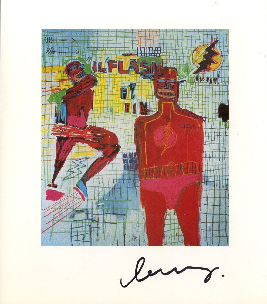 Lot #2332: JEAN-MICHEL BASQUIAT - Flash in Venice - Color offset lithograph