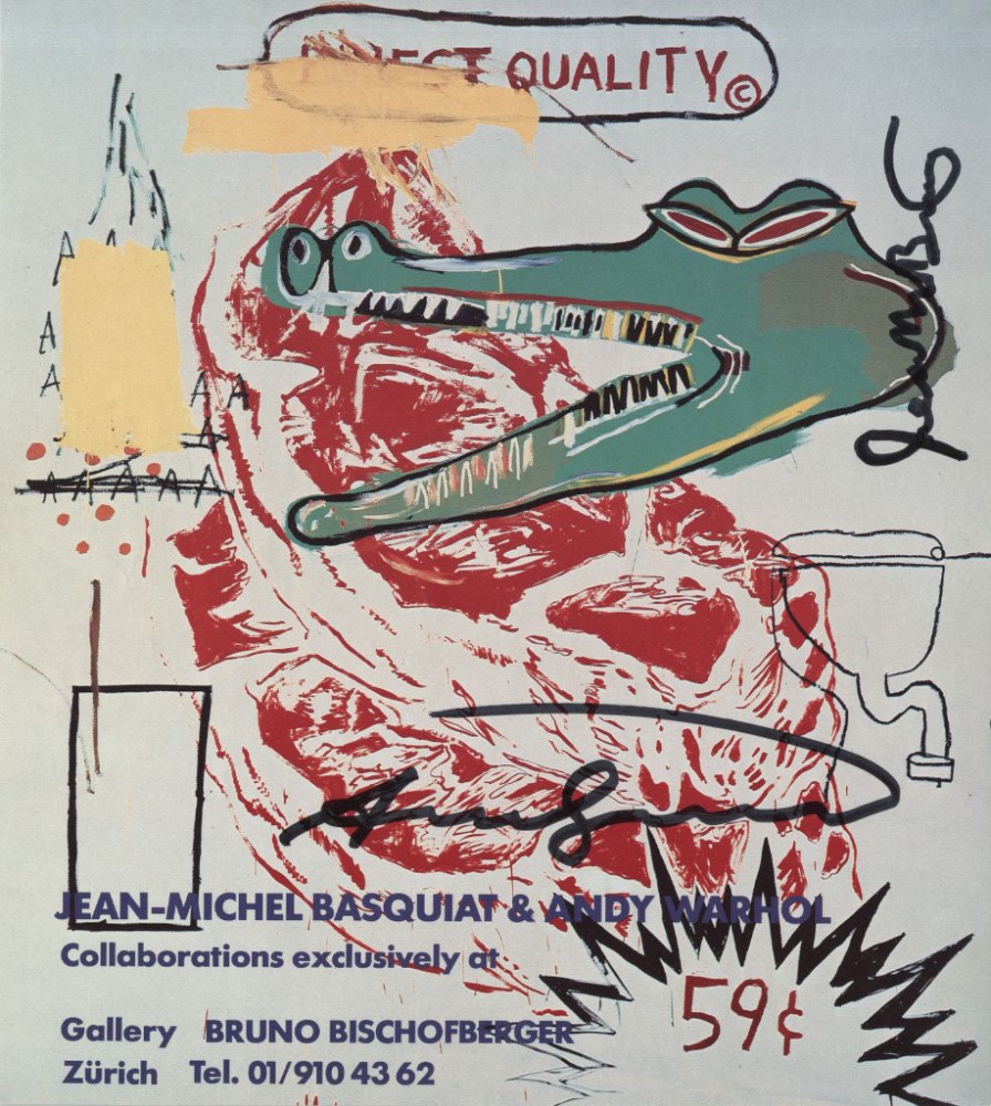 Lot #450: JEAN-MICHEL BASQUIAT & ANDY WARHOL - Painting No. 23 - Color offset lithograph
