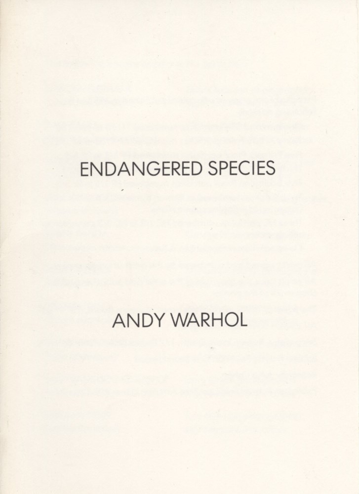 Lot #950: ANDY WARHOL - Endangered Species Suite - Color offset lithographs